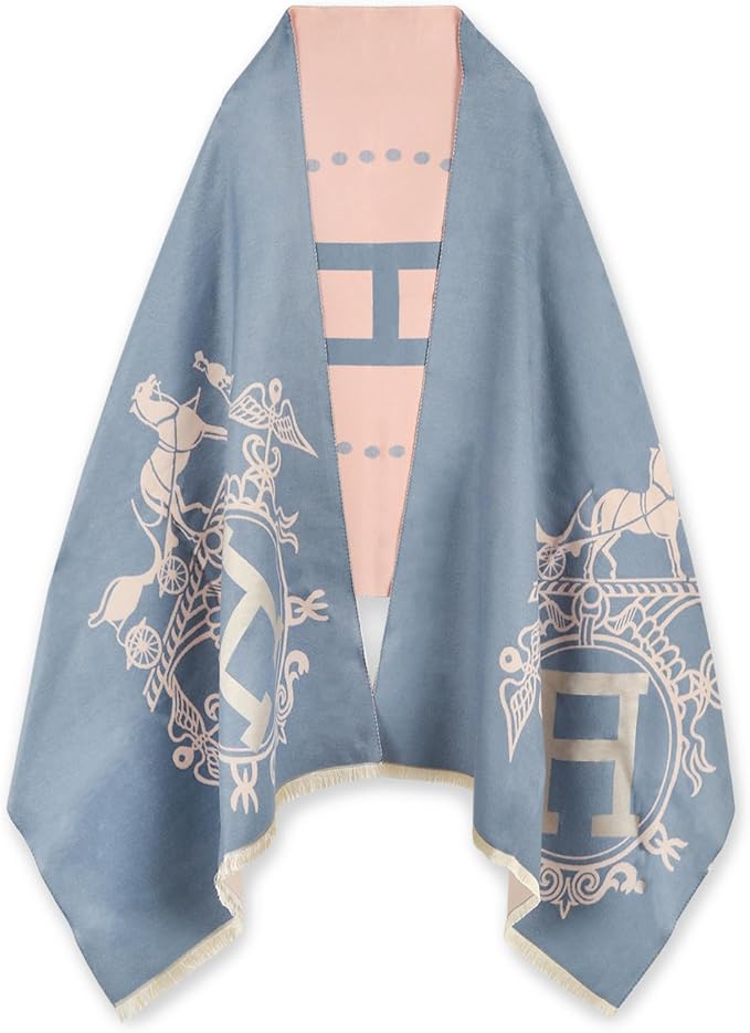 EXTREE Scarfs for Women Pashmina Silky Shawl Wrap for Evening Dressing Blanket Open Front Poncho Cape