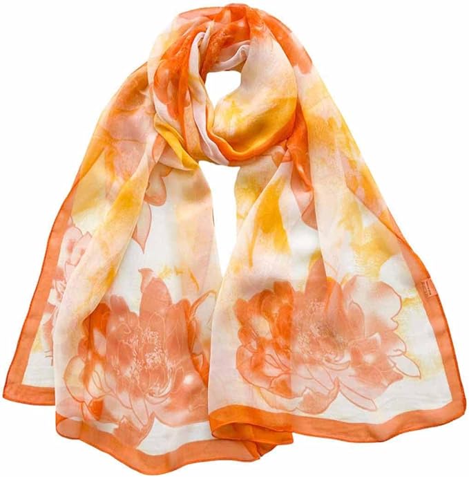 Xyueanlo Scarfs for Women Lightweight Fashion Floral Printed Scarves Neck Scarf Sunscreen Wraps Shawls