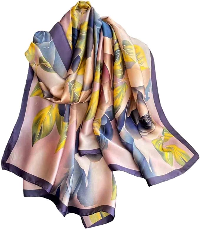 Pokeedioty Scarfs for Women Lightweight Head Scarf Fashion Scarves Elegant Floral Pattern Sunscreen Shawls and Wraps