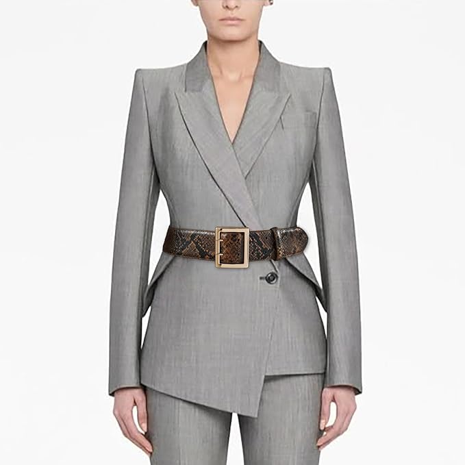 Wide Belts for Women Leather Wide Belts Fashion Thick Black Belt With Gold Buckle Belt for Dresses