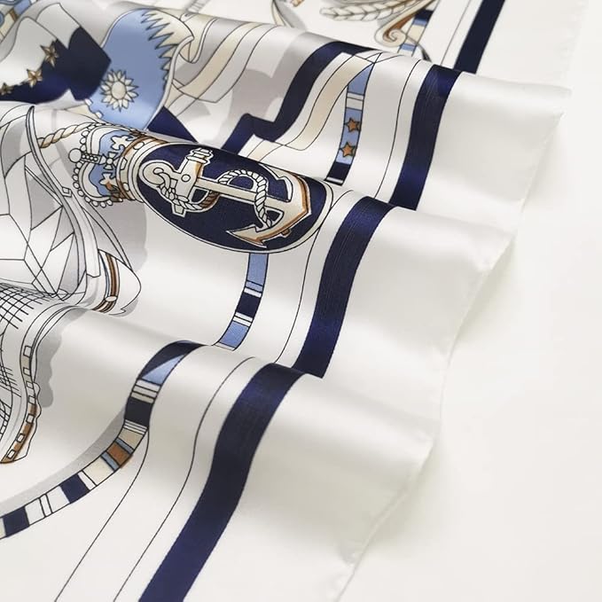 FONYVE Silk Feeling Scarf Medium Square Satin Head Scarf for Women 27.5 × 27.5 inches