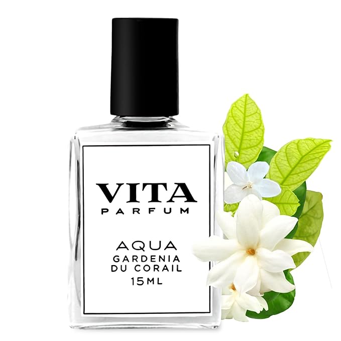 Vita Parfum Gardenia Perfume Oil, Long Lasting, Fresh Clean Island Gardenia blended with Rose, Jasmine, Muguet and Aldehydic Notes, Cruelty Free All Natural Perfume Oil for Mothers Day - 15 ml