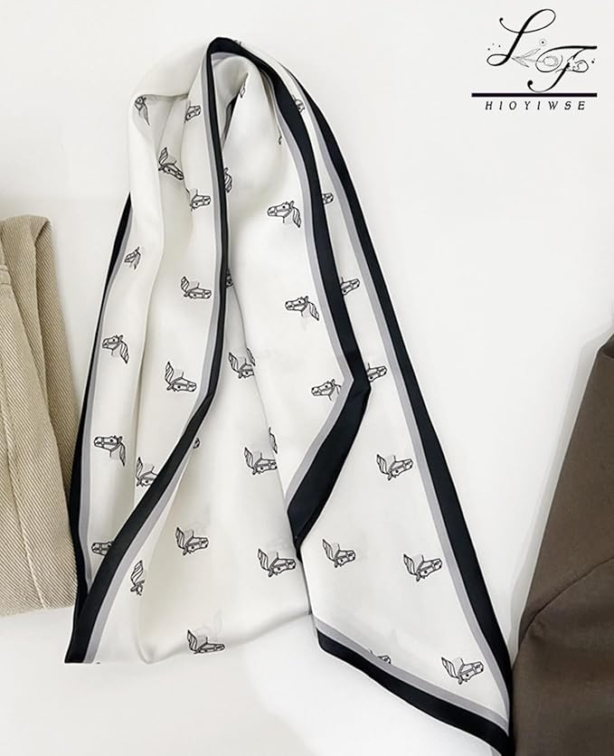 Head Scarf Hair Neck Scarves For Women Purse Bag Scarfs For Handbags Silky Long Thin Satin Headscarf Fashion