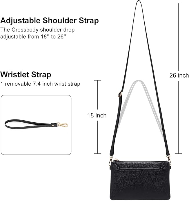 SENDEFN Leather Wristlet Clutch Small Women Crossbody Shoulder Bag Wallet Purses RIFD Card Slots