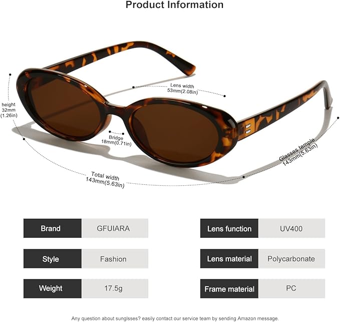 Oval Sunglasses for Women Men Fashion Small 90s Style Sun Glasses UV400