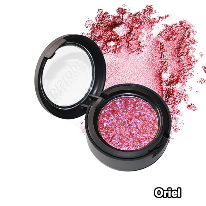 Bistopia Glitter Eyeshadow Collection, 14 Shades, Shimmer Pressed Powder, Metallic and Iridescent Colors (Oriel)