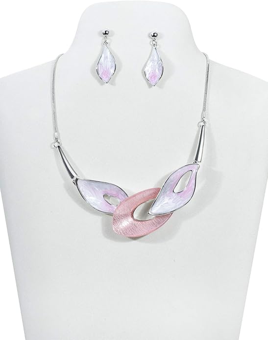 Vintage Statement Jewelry Set Leaf Floral Bohemian Boho Statement Necklace Earring Set Crystal Fashion Costume Jewelry