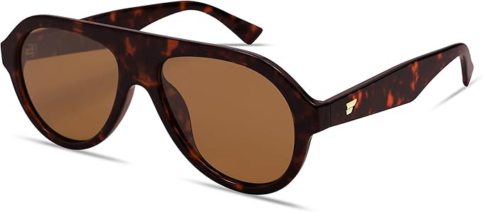 VANLINKER Retro Aviator Polarized Sunglasses for Men Women Trendy 70s Vintage Plastic Frame Sun Glasses VL9750