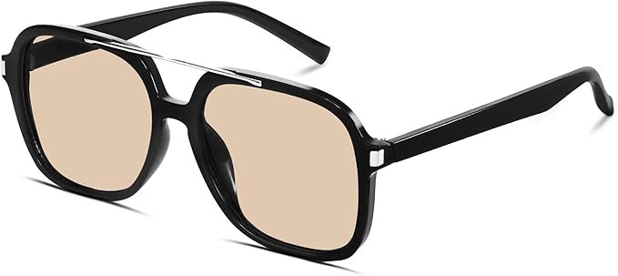 Retro Aviator Sunglasses for Women Men 2026 Square Top Bar Sun Glasses Sunnies 70s Lightweight Shades
