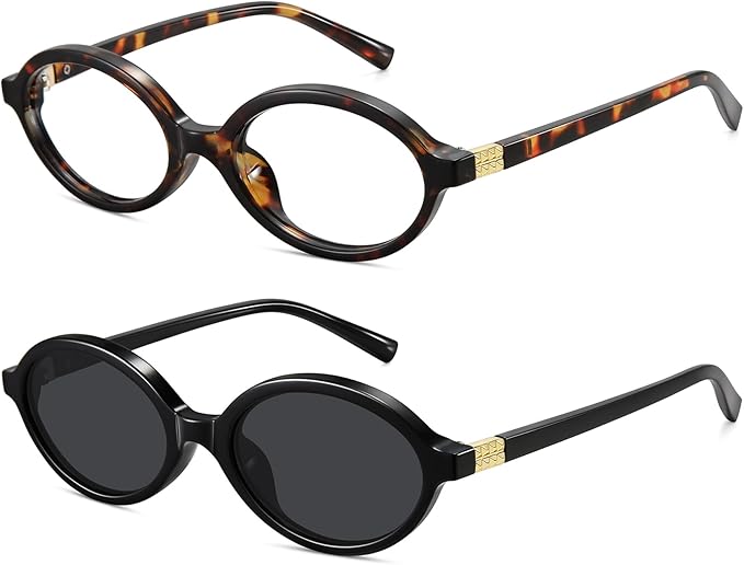 WOWSUN Retro Oval Sunglasses Womens Trendy Sun Glasses Sunnies UV400 Protection