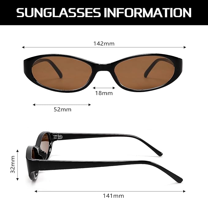Retro Oval Sunglasses for Women 2026 90s Small Chic Cat Eye Sun Glasses Sunnies Lightweight Shades