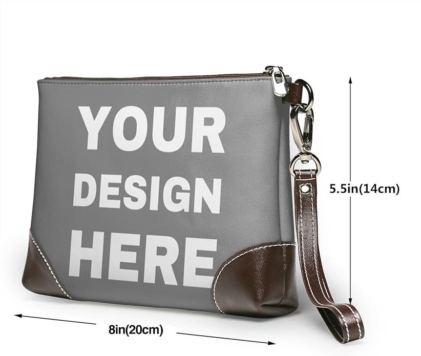 Custom Leather Wristlet Personalized Wallets For Women Men Wristlet Handbags Customized Clutch Purses For Women