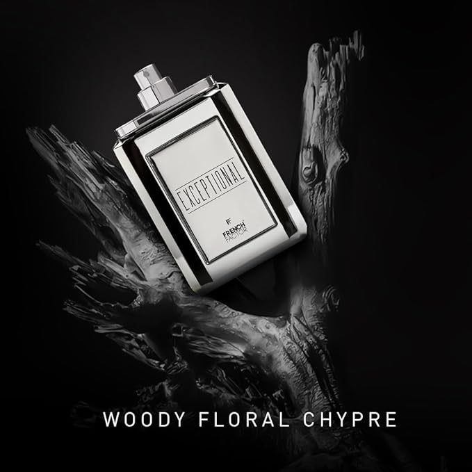 French Factor Exceptional Eau de Parfum for Men | 90ml Long-Lasting Woody Floral Chypre Fragrance with Patchouli, Cedarwood, Oak Moss, Bergamot, Amber, Leather & Musk