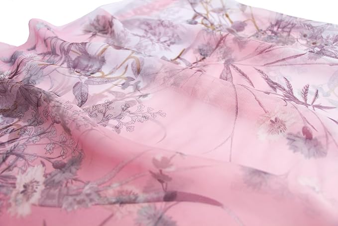 Pokeedioty Scarfs for Women Lightweight Scarves Elegant Floral Pattern Sheer Scarfs Shawls Wraps