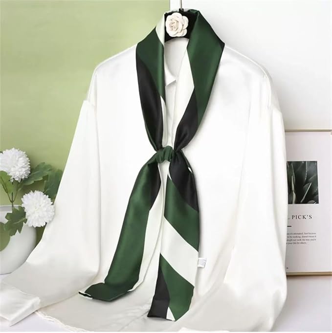 100% Mulberry Silk Ribbon Scarf for Hair Beach Head Wraps for Women Handbag accessories Necktie