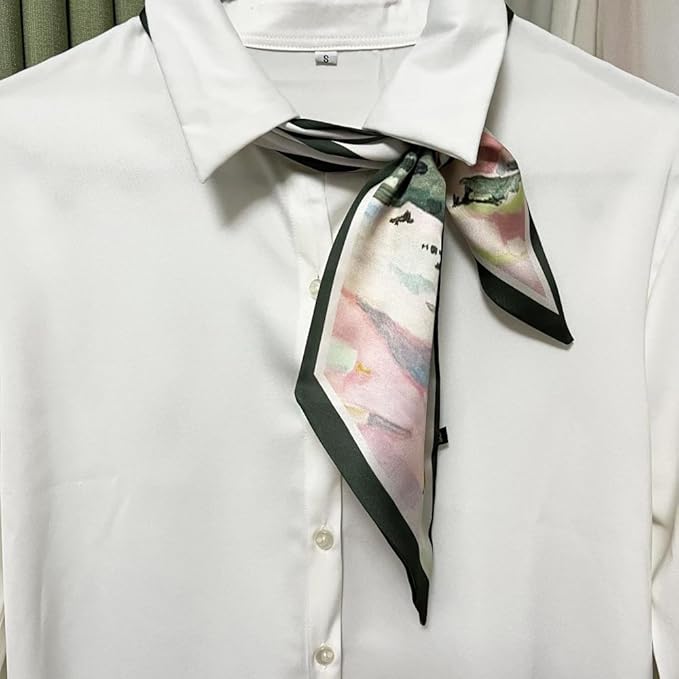 Silk Head Scarf for Hair Fashion Headwrap for Women Lightweight Neck Tie