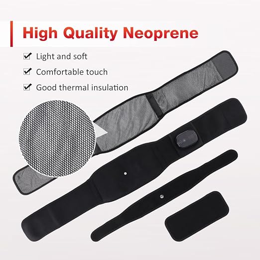 Heating Pad for Back Pain Relief, Cordless Electric Waist Belt Device with Massager, Back or Belly Heating Pad for Women and Girl