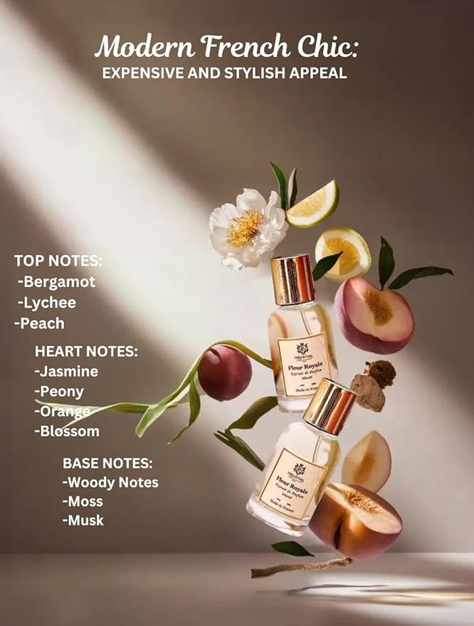 PREparfume From France Fleur Royale for Women 30ml – Elegant Fruity Floral Scent From France – Luxury Fragrance with Jasmine, Lychee – Long Lasting Perfume With Musk and Woody Notes
