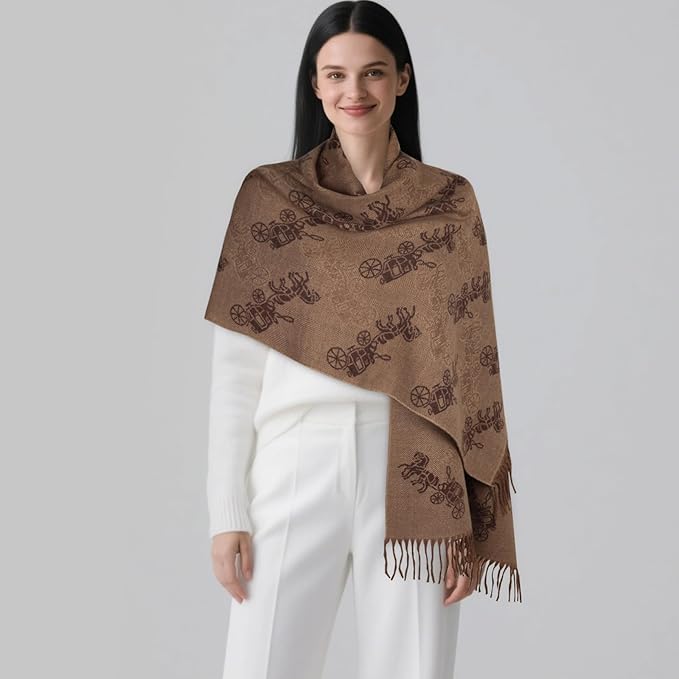 EXTREE Scarfs for Women Pashmina Silky Shawl Wrap for Evening Dressing Blanket Open Front Poncho Cape