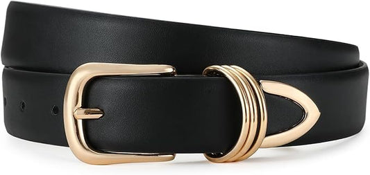 Belts for Women with Gold Buckle Faux Leather Belts Fashion Casual belts for jeans