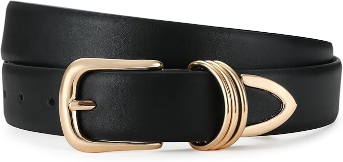 Belts for Women with Gold Buckle Faux Leather Belts Fashion Casual belts for jeans