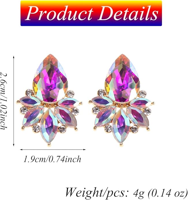 Vintage Rhinestone Earrings Fancy Crystal Cluster Drop Earrings Art Deco Earrings for Women