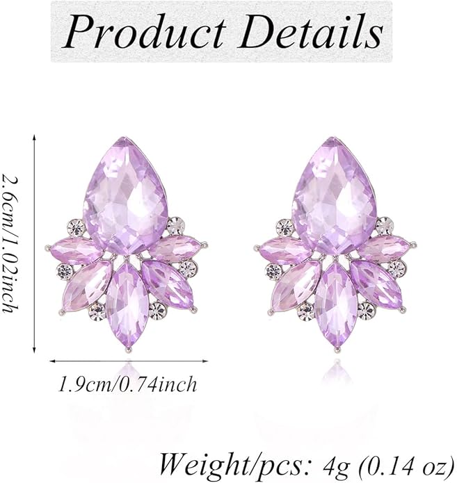 Vintage Rhinestone Earrings Fancy Crystal Cluster Drop Earrings Art Deco Earrings for Women