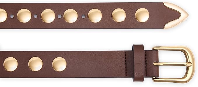 VATAN Women Leather Belt for Jeans Dresses Pants Fashion Ladies Casual Waist Belt with Gold Buckle