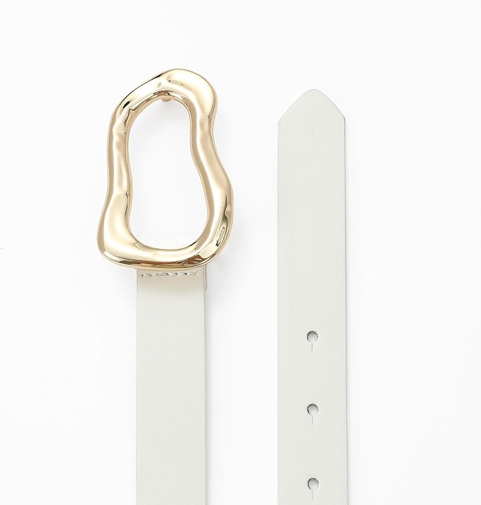 Black Belt for Women Stylish Gold Buckle Fashion Leather Waist Belt Perfect for Jeans and Dresses