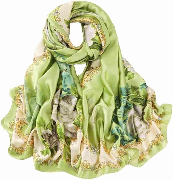 Pokeedioty Scarfs for Women Lightweight Head Scarf Fashion Scarves Elegant Floral Pattern Sunscreen Shawls and Wraps