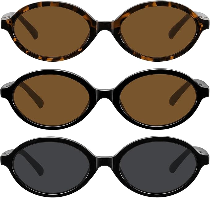 WOWSUN Retro Oval Sunglasses Womens Trendy Sun Glasses Sunnies UV400 Protection