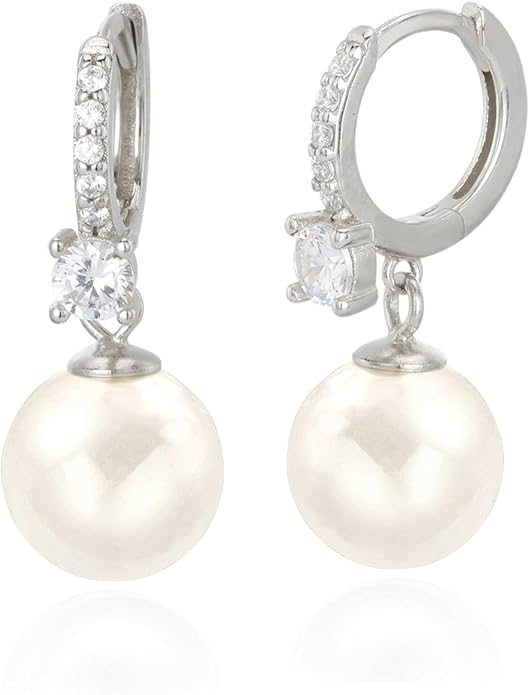 Long Pearl Earrings for Women 925 sterling silver Pearl Dangle Earrings Hypoallergenic Elegant Wedding Pearl Tassel Earrings for Bridal Christmas Gift…