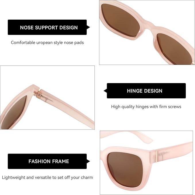 ZENOTTIC Retro Square Polarized Sunglasses for Women Vintage Sun Glasses UV400 Protection Trendy Shades Fashion Style