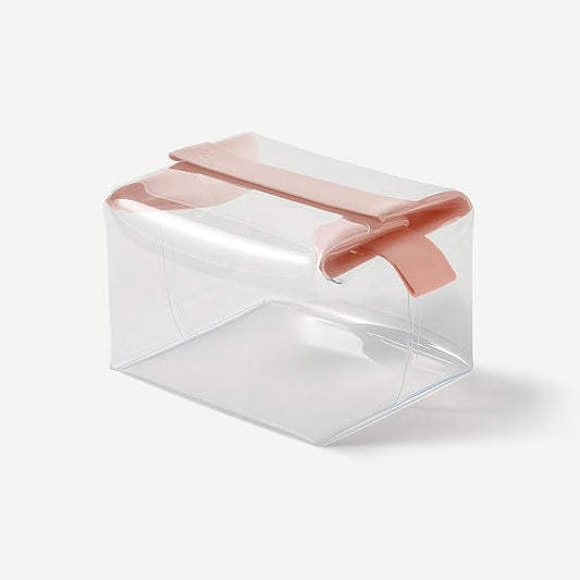 Cadence Parcel - Clear Kit with Magnetic Closure - Durable and Leak-Resistant Travel Toiletry Kit - Modular Design - Hygiene Bag for Travel Essentials - 2 Qt - Rose