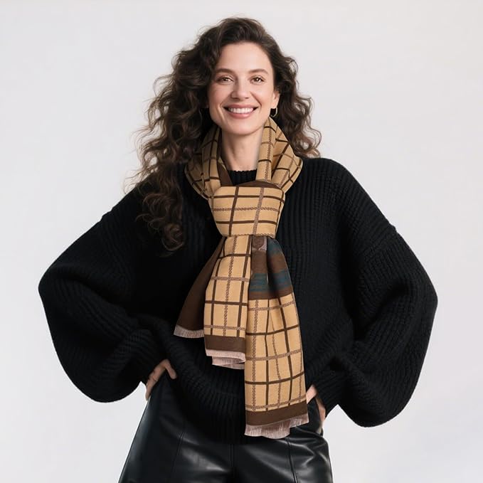 EXTREE Scarfs for Women Pashmina Silky Shawl Wrap for Evening Dressing Blanket Open Front Poncho Cape