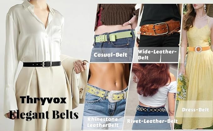 Women's Floral Embroidery Genuine Leather Belt Vintage Square Buckle