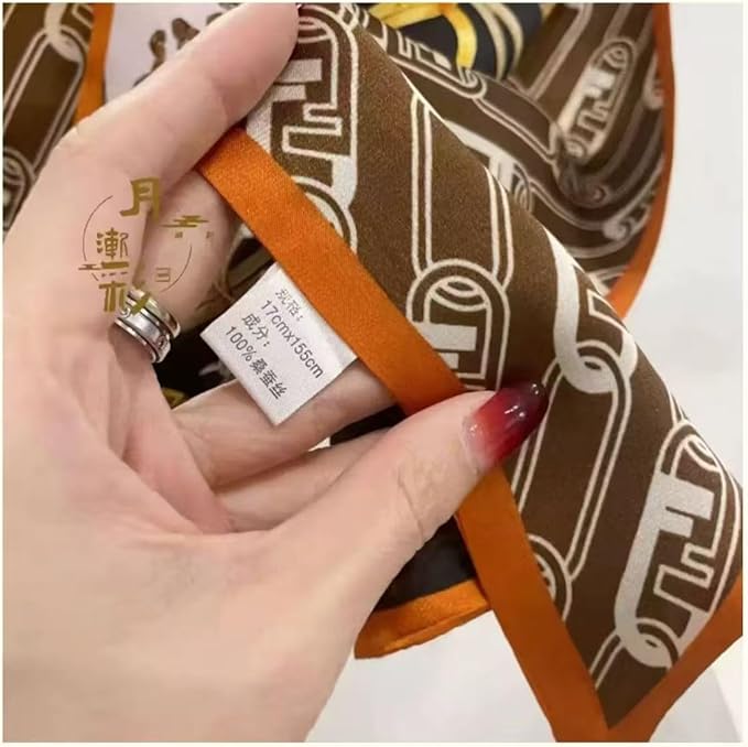 100% Mulberry Silk Ribbon Scarf for Hair Beach Head Wraps for Women Handbag accessories Necktie