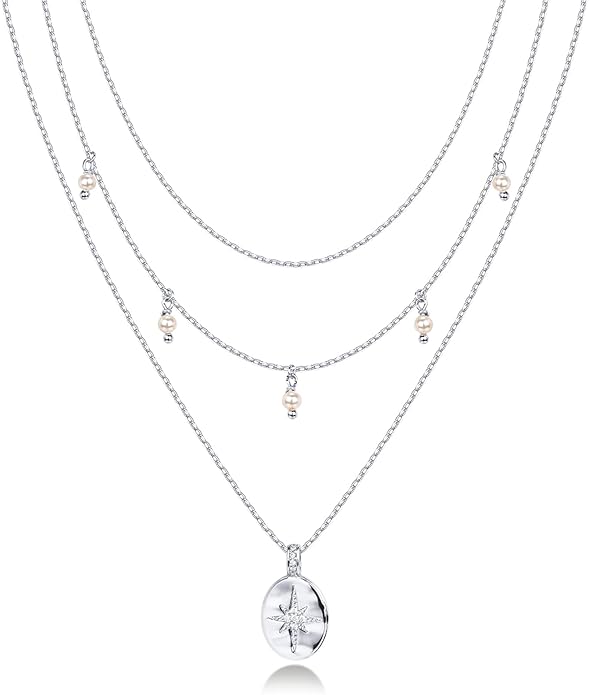 PAVOI 14K Gold Plated Layering Necklaces | Stylish Minimalist Design Pendant Necklaces | Bar, Circle, Lotus, Disc, Dog Tag, Horizontal Bar Pendants for Women