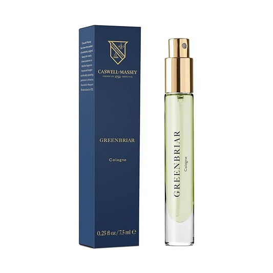 Caswell-Massey Greenbriar Cologne Spray, Classic and Zesty Scent with Citrus, Sage & Patchouli, Fragrance for Men, Made in USA, 0.25 Oz