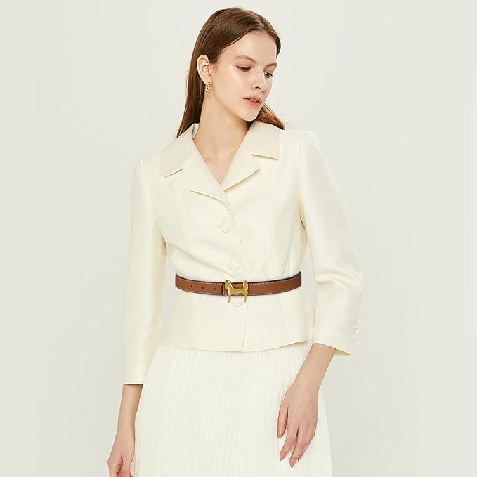 Relang Women's Belts with Gold Buckle, Fashion Waist Band, Elegant Ladies' Belt, Gift for Women