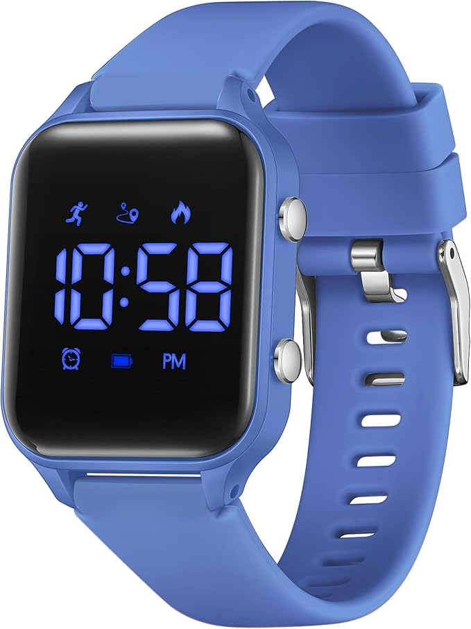 L LAVAREDO Kids Digital Watches for Boys Girls,Waterproof Sport Watch with Pedometer Stopwatch Vibration Alarm for Ages 5-13,No App Fitness Tracker Watch for Kids Teens Birthday Christmas Gifts