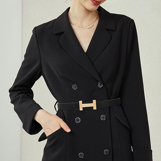 Relang Women's Belts with Gold Buckle, Fashion Waist Band, Elegant Ladies' Belt, Gift for Women