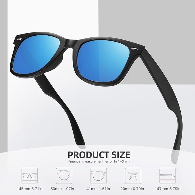 MEETSUN Polarized Sunglasses for Women Men Classic Retro Square Frame Driving Sun Glasses UV Protection