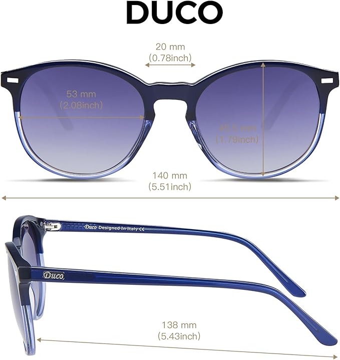 DUCO Polarized Sunglasses for Women Retro Round Women's Sunglasses Classic Vintage UV400 Shades DC1230