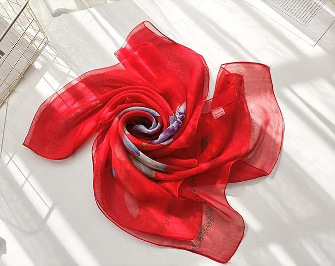Pokeedioty Women’s Scarf Lightweight Elegant Floral Pattern Scarf Fashion Scarves Sheer Scarfs Shawls