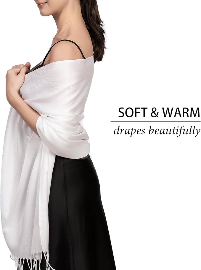 Achillea Soft Silky Pashmina Scarf for Women – Shawl Wrap for Evening Dresses, Bridesmaids, Weddings & Everyday Wear