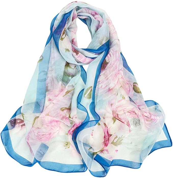 Xyueanlo Scarfs for Women Lightweight Fashion Floral Printed Scarves Neck Scarf Sunscreen Wraps Shawls