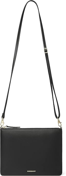 DORIS&JACKY Lambskin Leather Wristlet Clutch Purse for Women Soft Designer Slim Cell Phone Pouch Bag with Detachable Strap