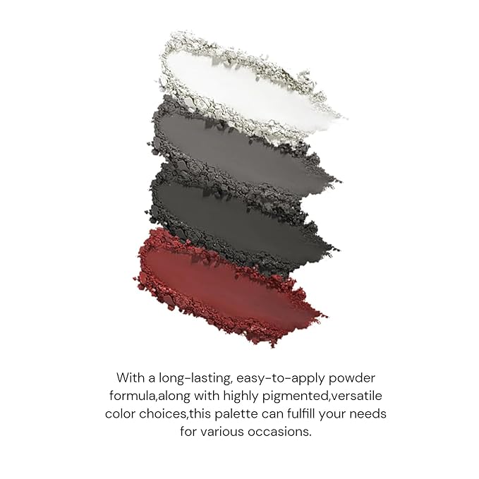 Flower Knows Swan Ballet Six-Color Makeup Palette,Black Red Eyeshadow with 4 Matte + 2 Shimmer Shades,Blendable Smooth Cute Eye Makeup,0.23 Oz(02 Black Swan)