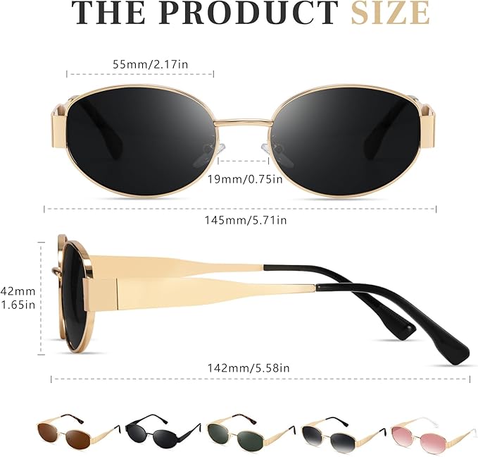Women's Retro Sunglasses - Classic Trendy Polarized Sun Glasses UV400 Protection Fashion Eyewear